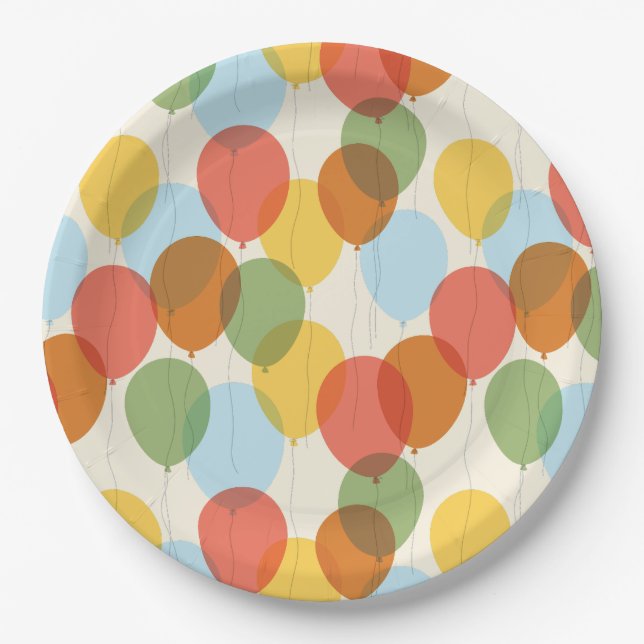Natural Wonders Party Balloons Muster Pappteller (Vorderseite)