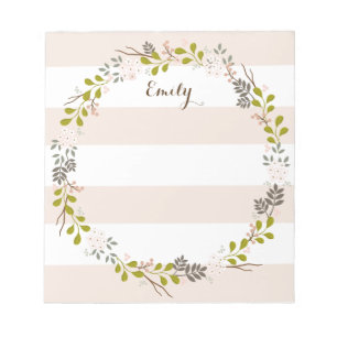 Natural Woodland Floral Personalisiert Notepad Notizblock