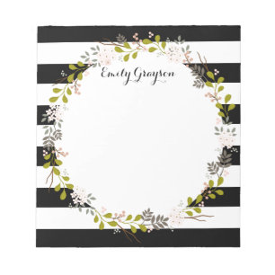 Natural Woodland Floral Personalisiert Notepad Notizblock