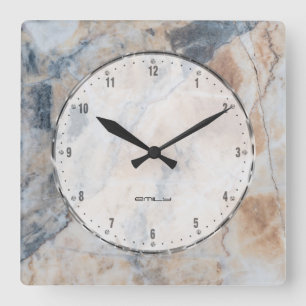 Naturale Marble Stone Texture Print Quadratische Wanduhr