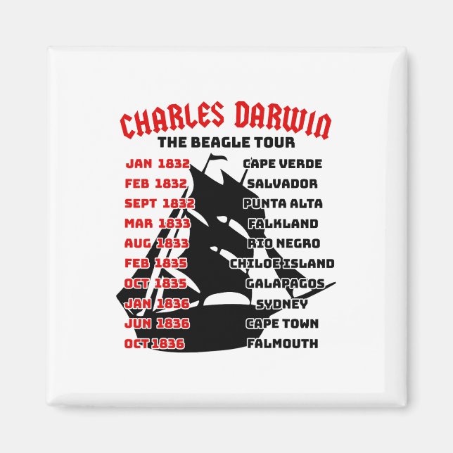 Naturalist Charles Darwin Beagle Meme Tour Earth D Magnet (Vorne)