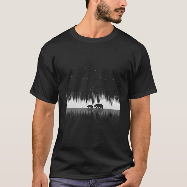 Naturbär Reflektion Schwarzer Bär T-Shirt (Vorderseite)