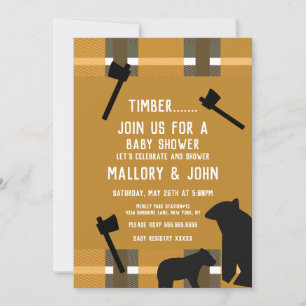 Naturbär und Ax Lumbarjack Fall Einladung