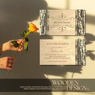 Naturbaum Bark Holz Getreide Verzierte Grenze Mode Visitenkarte