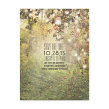 Naturbäume & Saitenlichter rustikal Save the Date