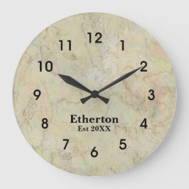 Naturbeige Marmormuster Acrylic Große Wanduhr