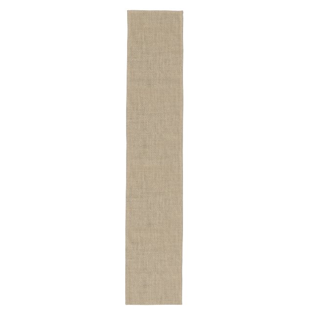 Naturbeige Tan Jute Burlap-Rustikale Kabine Hochze Mittelgroßer Tischläufer (Vorderseite)
