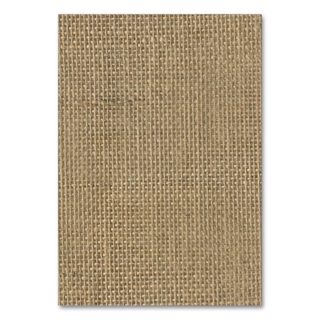 Naturbeige Tan Jute Burlap-Rustikale Kabine Hochze Tischnummer (Vorderseite)