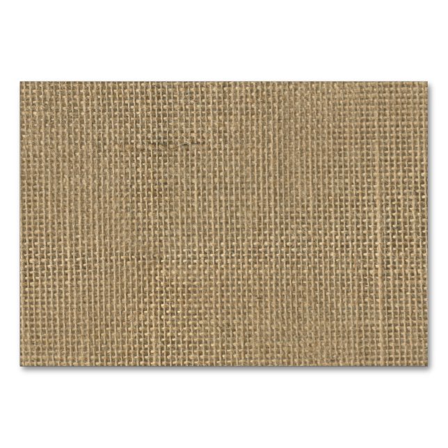 Naturbeige Tan Jute Burlap-Rustikale Kabine Hochze Tischnummer (Vorderseite)