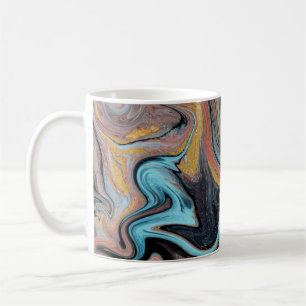 Naturblau und grüner Marmor mit goldenem Glitzer Kaffeetasse