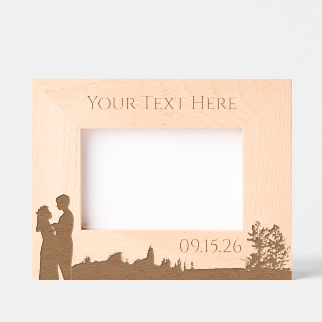 Naturblumenhochzeit Personalisiert Geätzte Rahmen (Vorderseite)