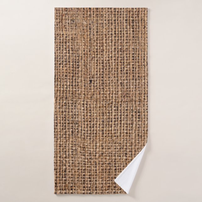 Naturbraune Burlap-Leinwand Grobgrunge Backgrou Badehandtuch (Badehandtuch)
