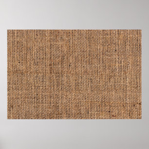 Naturbraune Burlap-Leinwand Grobgrunge Backgrou Poster