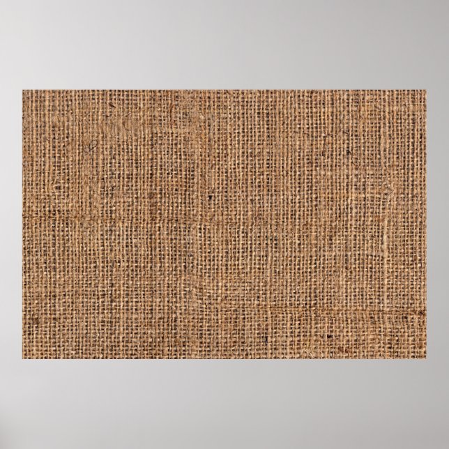 Naturbraune Burlap-Leinwand Grobgrunge Backgrou Poster (Vorne)