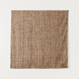 Naturbraune Burlap-Leinwand Grobgrunge Backgrou Wandteppich