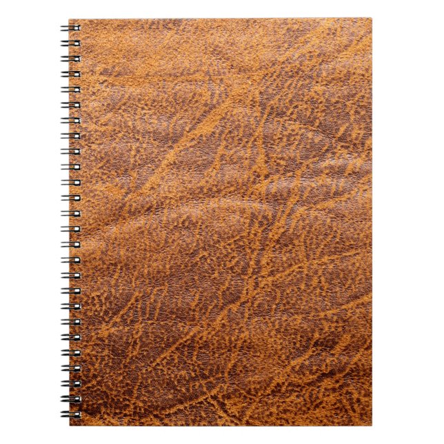 Naturbraune Ledertextur, Leder, Ski Notizblock (Vorderseite)