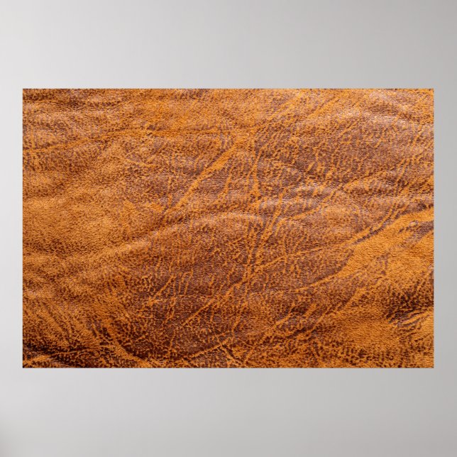 Naturbraune Ledertextur, Leder, Ski Poster (Vorne)