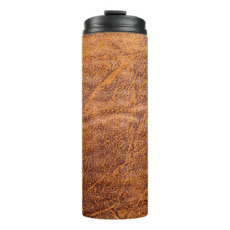 Naturbraune Ledertextur, Leder, Ski Thermosbecher