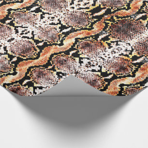Naturbrauner Acid Wash Boa Constrictor Snakeskin Geschenkpapier