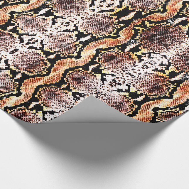 Naturbrauner Acid Wash Boa Constrictor Snakeskin Geschenkpapier (Ecke)