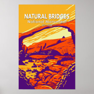 Naturbrücken Nationaldenkmal Utah Vintag Poster