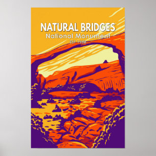 Naturbrücken Nationaldenkmal Utah Vintag Poster