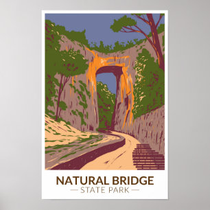 Naturbrücken Staat Park Virginia Vintag Poster