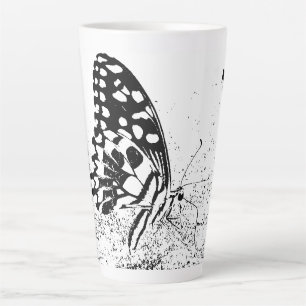 NaturCraze Schwarz-Weiß-Schmetterling Latte Tasse