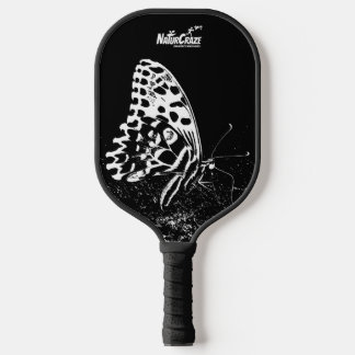 NaturCraze Weiße Schmetterling Schwarzpaddel Pickleball Schläger