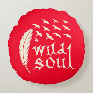 Naturdesign für Wildtiere aus Soul Feather Bird Rundes Kissen