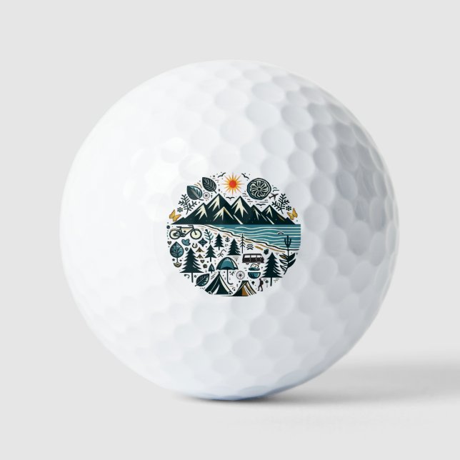 Nature Adventure Camping Travel Exploration Golfball (Vorderseite)