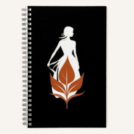 Nature and Woman Silhouette Elegant Feminine Art Notizbuch