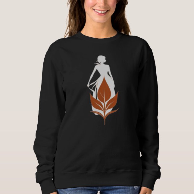 Nature and Woman Silhouette Elegant Feminine Art  Sweatshirt (Vorderseite)