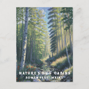 *~* Nature AP49 Maine Wald Stream Vacation Postkarte