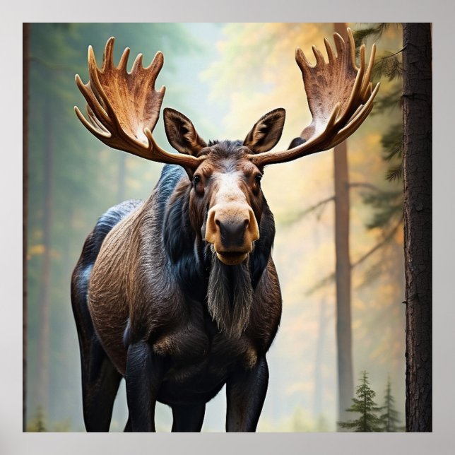 *~* Nature AP49 MOOSE Wald Wald Kletterberg Poster (Vorne)