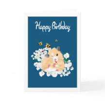 Nature Art Birthday Card - Funny Hamster