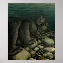 Nature Art Poster Lachs Angeln Bärenart Drucken