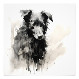 Nature Black Dog Ink Fotodruck