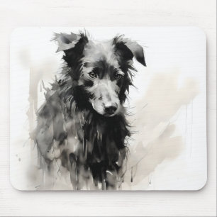 Nature Black Dog Ink Mousepad