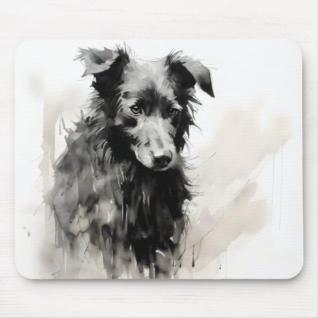 Nature Black Dog Ink Mousepad (Vorne)