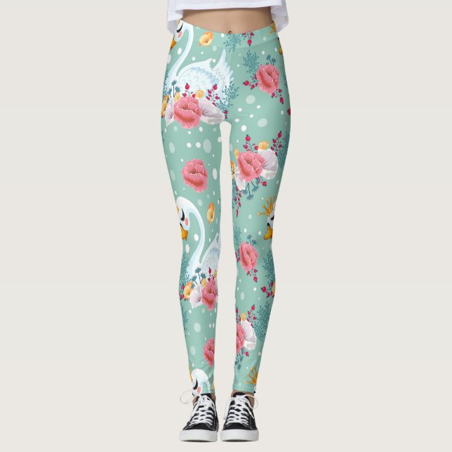 Nature Blume Swan Leggings (Vorderseite)