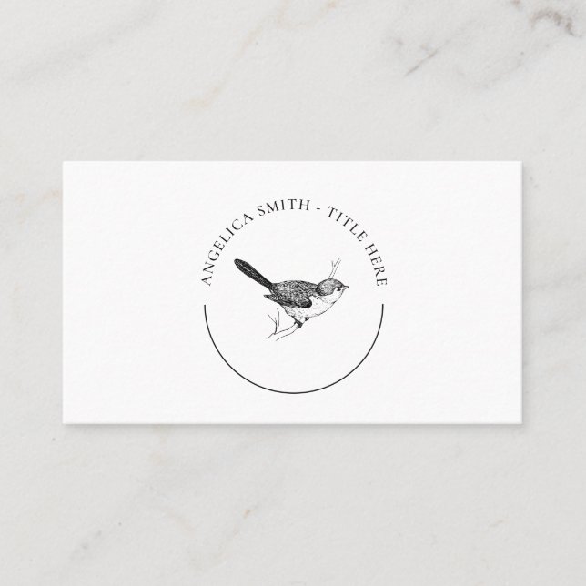 Nature - Bushtit Bird Logo Business Card Visitenkarte (Vorderseite)