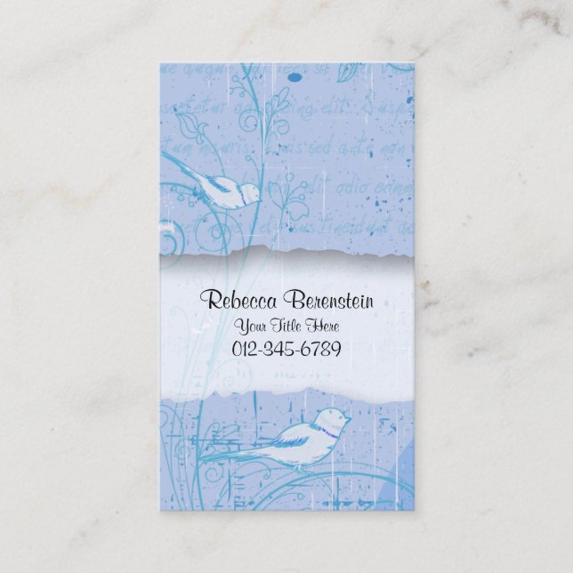 Nature Business Card Bird Wirbel Visitenkarte (Vorderseite)