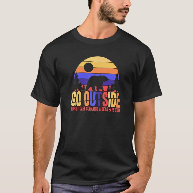 Nature Camping Camper Außenfeuer T-Shirt (Vorderseite)