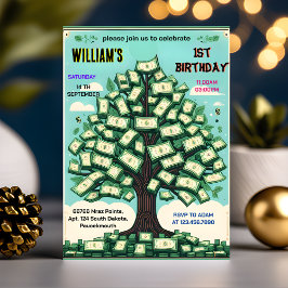 Nature Cool Cash Only Money Tree 13. Geburtstag Einladung