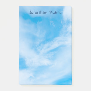 Nature Elegant Template White Clouds Blue Sky Post-it Klebezettel