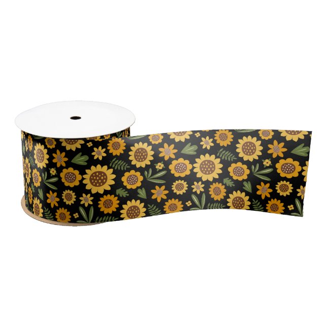 Nature Fall Sonnenblume Satinband (Spule)