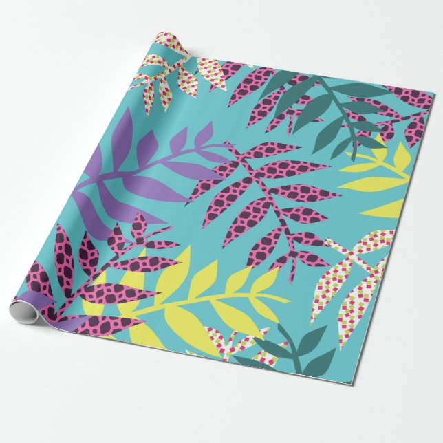 Nature Floral Girly Trendy Geschenkpapier (Ungerollt)