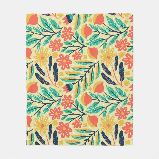 Nature Foliage: Blumenmuster nahtlos Muster. Fleecedecke (Vorderseite)