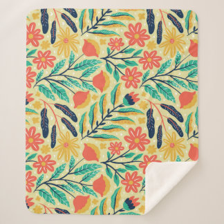 Nature Foliage: Blumenmuster nahtlos Muster. Sherpadecke